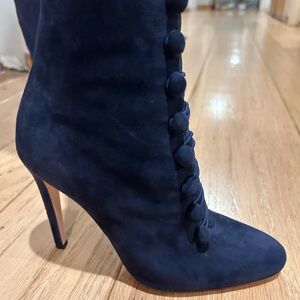 Gianvitto Rossi Navy Blue Women's Heeled Boots